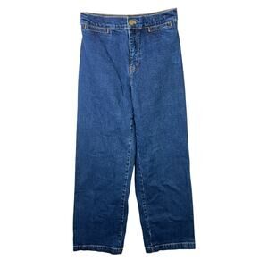 Madewell Emmett Wide Leg Jeans High Rise Ankle Length Dark Wash Welt Pockets 26